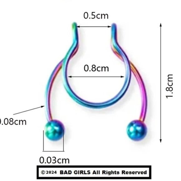 5 Non-Piercing Septum Nose Ring Bundle - Picture 3 of 5